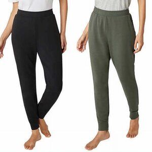 NWT Eddie Bauer Womens 2-Pack Fleece Joggers Size XS, S, Color: Clover/Black